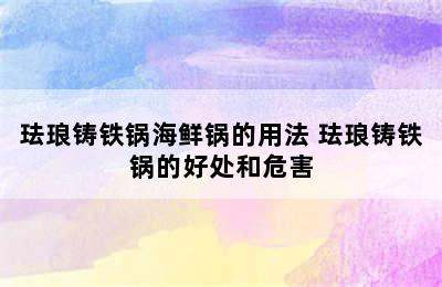 珐琅铸铁锅海鲜锅的用法 珐琅铸铁锅的好处和危害